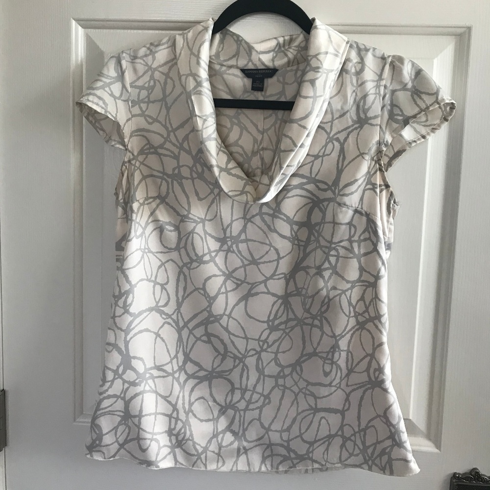 Cap Sleeve Cowl Neck Blouse